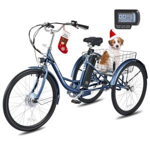 VIRIBUS 24" Electric Trike for Adults - Blue