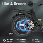 Flydone 48V 1000W Electric Bike with Cargo Rack