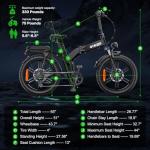 GOKEEP 1000W Foldable Electric Bike for Adults