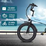 GELEISEN 20" Fat Tire Folding Electric Bike