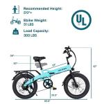 GELEISEN 20" Fat Tire Folding Electric Bike
