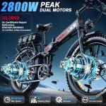 Wallke 2800W Dual Motor Folding E-Bike with Trailer