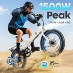 ILUCKYURE 1500W Folding Electric Bike for Commuting