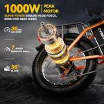 Aoango 1000W Folding Electric Bike with 80 Mile Range
