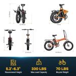Aoango 1000W Folding Electric Bike with 80 Mile Range