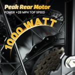 Aoango 1000W Folding Electric Bike with 80-Mile Range