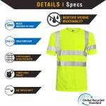 Hi Vis Reflective Safety T-Shirt - Lime