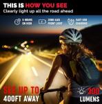 300 Lumens USB Rechargeable Bike Light with Tail Light