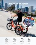 MOONCOOL 500W Folding Electric Tricycle with Basket