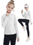 Hvididan Girls Zip-Up Athletic Jacket for Active Kids