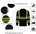 L&M Reflective Safety Long Sleeve T-Shirt - Black