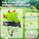 Kids Adjustable Dinosaur Bike Helmet - Green