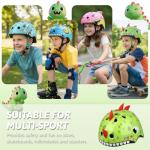Kids Adjustable Dinosaur Bike Helmet - Green
