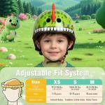 Kids Adjustable Dinosaur Bike Helmet - Green
