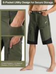 ARSUXEO Men's Waterproof MTB Shorts - Army Green