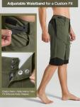 ARSUXEO Men's Waterproof MTB Shorts - Army Green