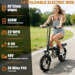 550W Folding Electric Bike for Adults and Teens