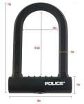 Heavy-Duty POLICE U Lock with Cable and Keys
