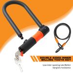 Heavy Duty U Lock with 4ft Steel Cable