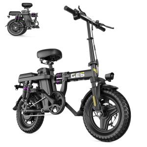 500W Folding E-Bike with Full Suspension 20 MPH