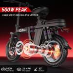 500W Folding E-Bike with Full Suspension 20 MPH