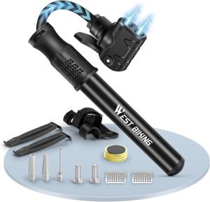 Portable Mini Bike Pump with Repair Kit