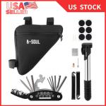 Portable Bicycle Repair Tool Kit with Tire Pump