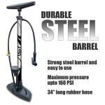 BV Bike Floor Pump with Gauge for Presta and Schrader