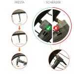 BV Bike Floor Pump with Gauge for Presta and Schrader