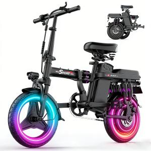 Lightweight 14" Folding Electric Bike 1200W 25MPH