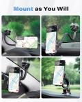 1Zero Long Arm Phone Mount for Car Windshield
