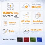 Aipas 1500W 20" Folding Electric Fat Tire Bike