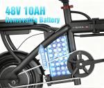 500W Folding Electric Bike with Removable Battery