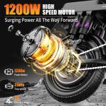 1200W Folding Electric Bike for Adults, 25MPH