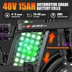 1200W Folding Electric Bike for Adults, 25MPH