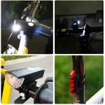 USB Rechargeable LED Bike Headlight and Taillight Set