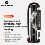 Rockbros Compact Bicycle Pump 220PSI with Gauge