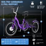 EOYOBIKE 24'' Electric Tricycle for Adults 350W