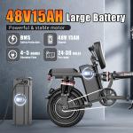 1200W 14" Folding Electric Commuter Bike 25MPH