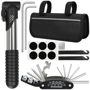 16-in-1 Bike Repair Kit with Tire Pump