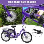 MOONCOOL 24" 26" Electric Tricycle with Removable Battery