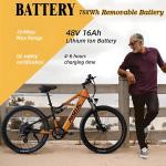 27.5” Full Suspension Electric Mountain Bike - 1000W