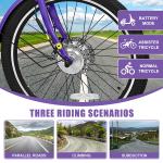 MOONCOOL 24" 26" Electric Tricycle with Removable Battery