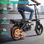 560W Adult Folding Electric Bike with Removable Battery