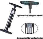 High-Pressure Bicycle Floor Pump with Gauge