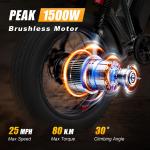 20" Fat Tire 1500W Electric Mountain Bike