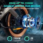 1500W Electric E-Mountain Bike with 20" Tires