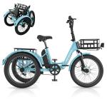 20" Fat Tire Foldable Electric Trike 1000W