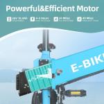 Blue Folding Electric Bike - 850W, 30MPH Speed