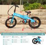 Blue Folding Electric Bike - 850W, 30MPH Speed